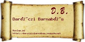 Daróczi Barnabás névjegykártya