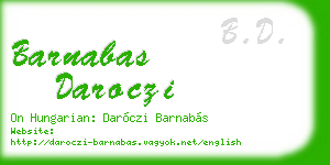 barnabas daroczi business card