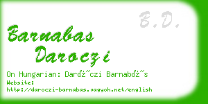 barnabas daroczi business card
